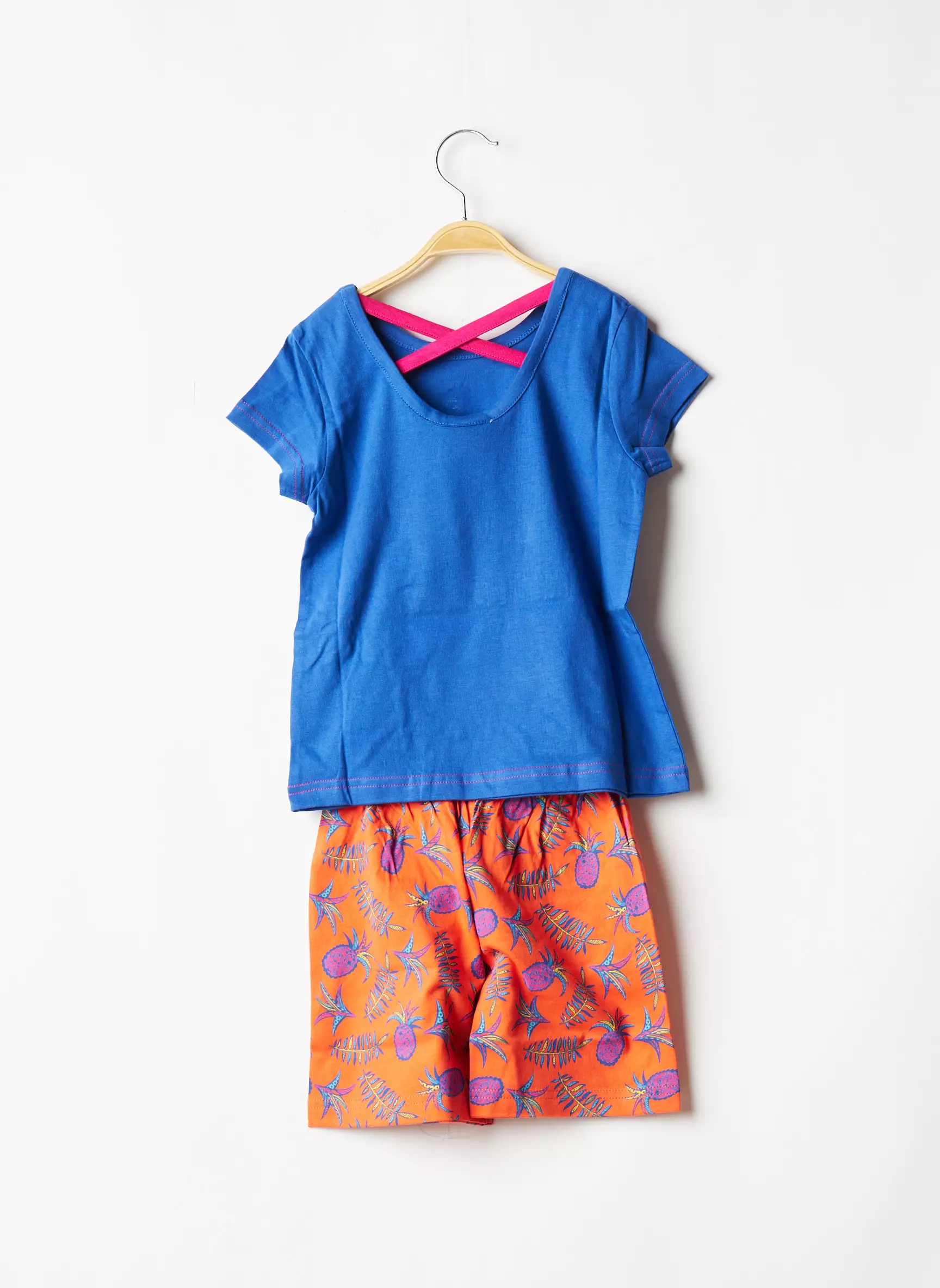 Rose Pomme Pyjashorts Enfant couleur bleu