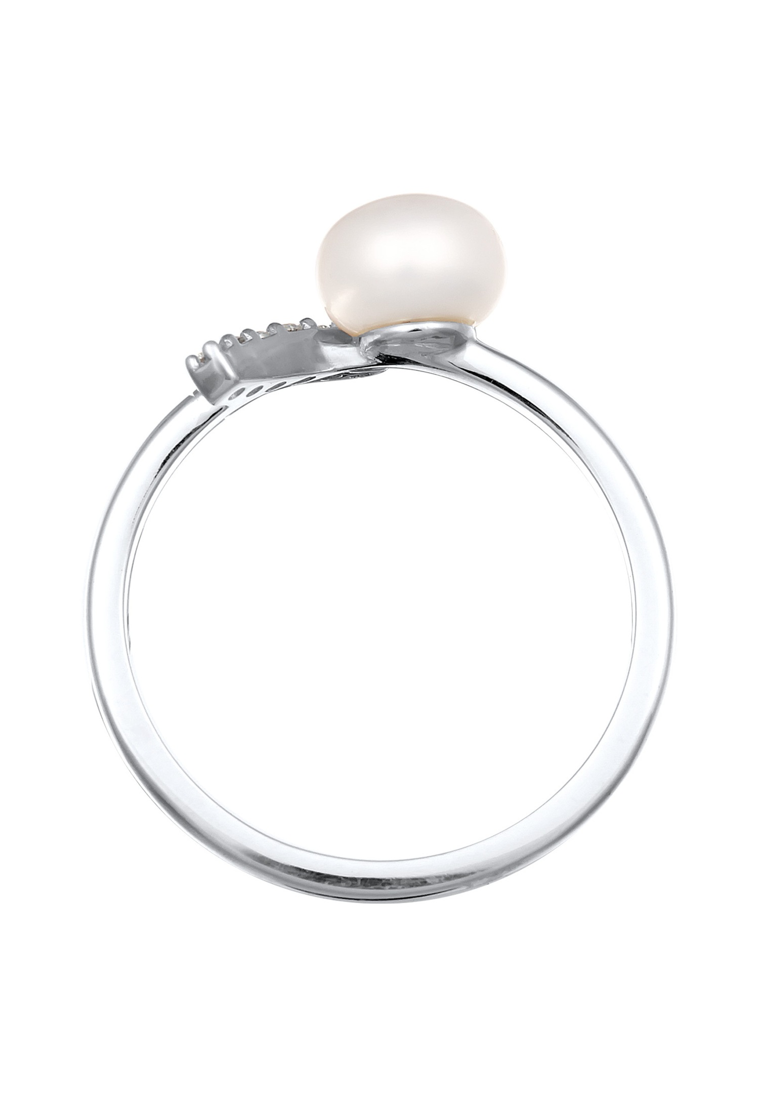 Bague élégante et étincelante pour femme de Nenalina, ornée d'une perle de culture d'eau douce et d'un zircon cubique, en argent sterling 925.