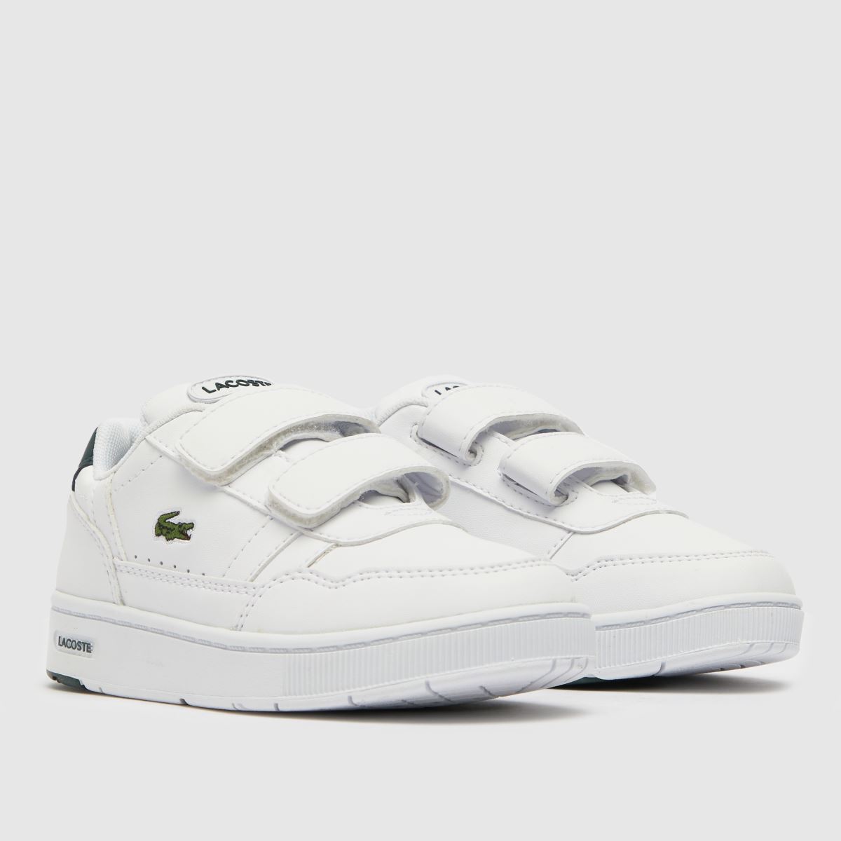 Lacoste vita och gröna t-clips för pojkar, småbarnsskor