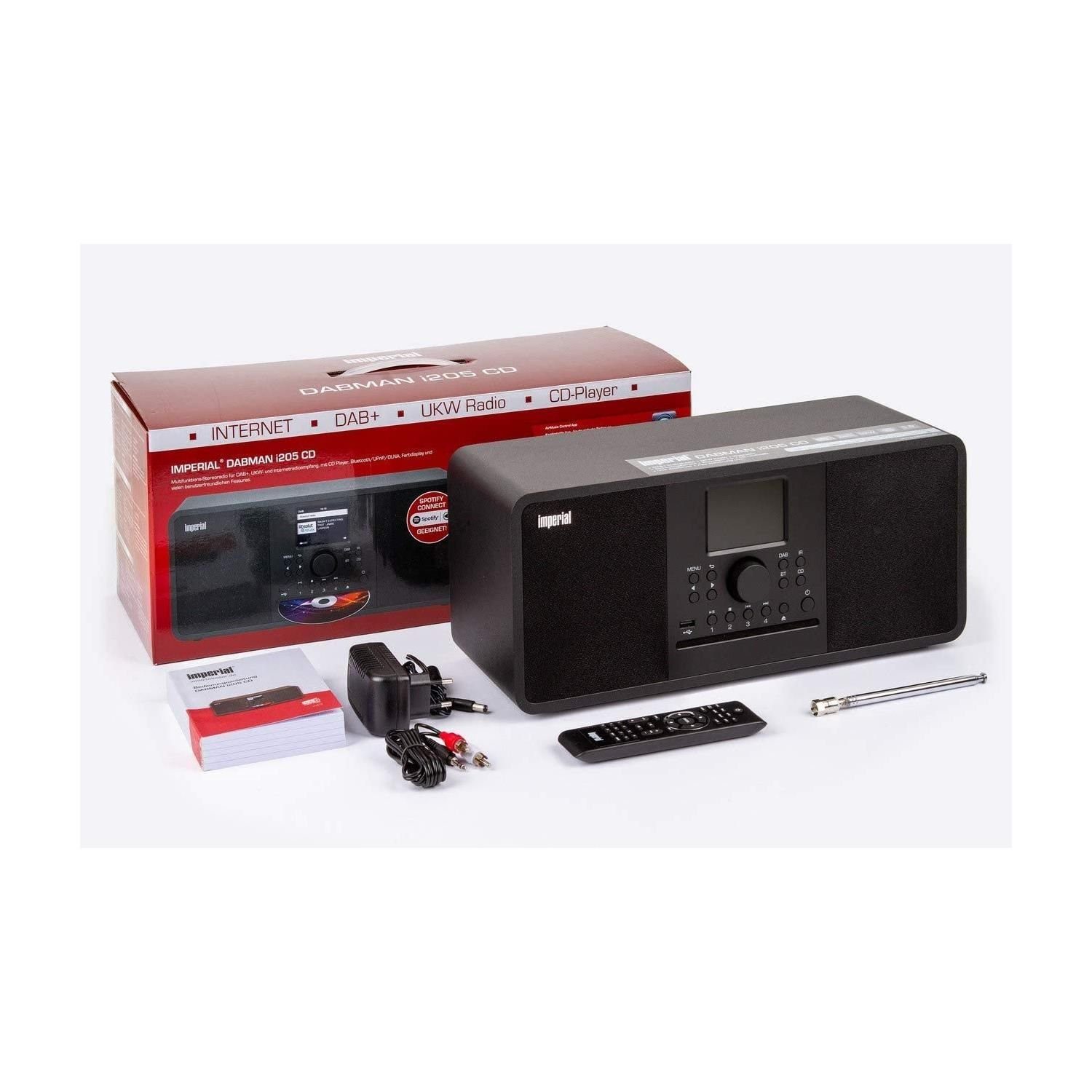 IMPERIAL by TELESTAR DABMAN i205 CD DAB+ Digitalradio UKW Empfang CD Player Internetradio Digitalradio (DAB) (DAB+ und RDS UKW Radio, Internetradio, Webradio, CD-Player, CD-Recorder, 30 W, 3