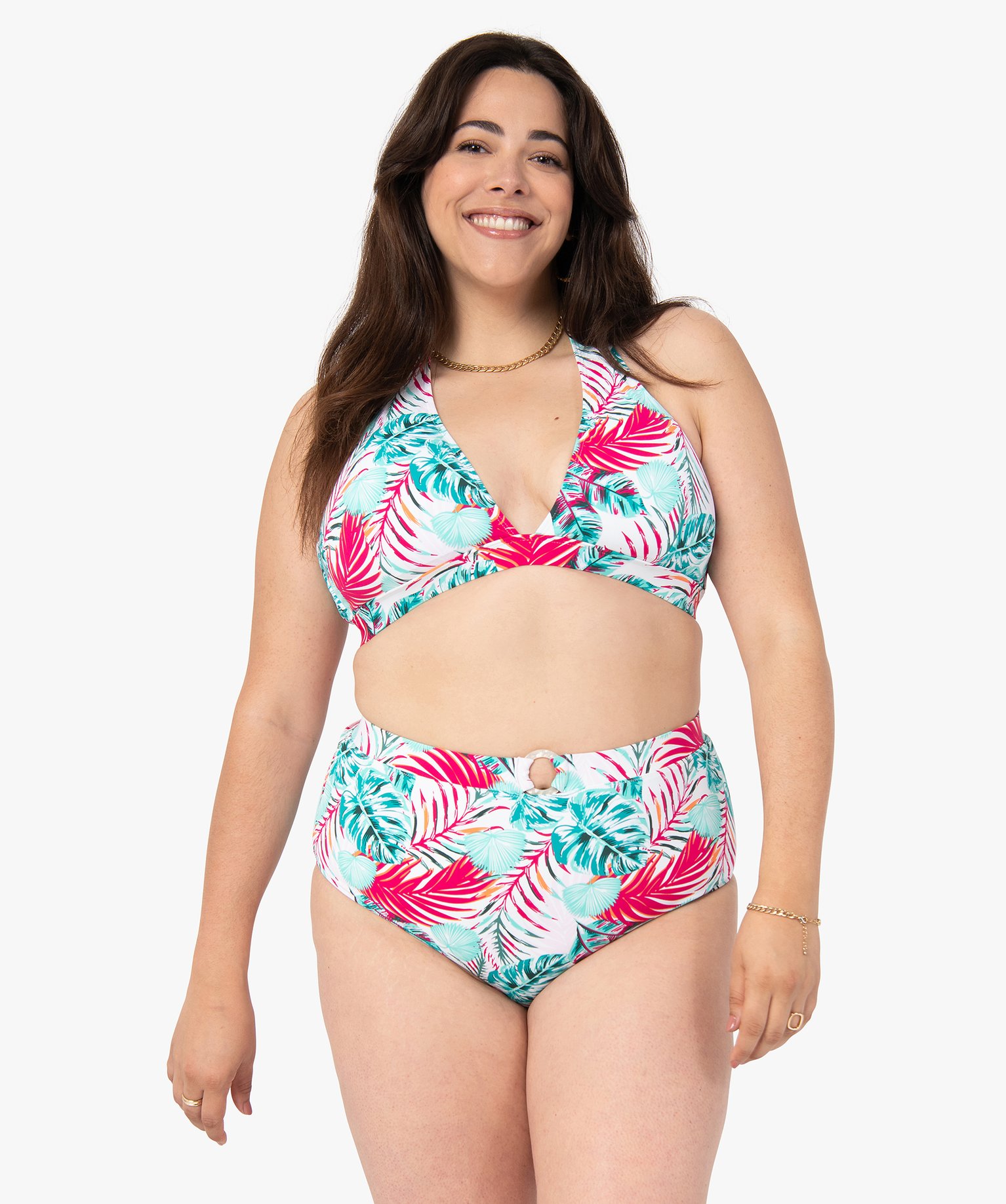 Bas de maillot de bain femme grande taille imprimé feuillage imprime | GEMO