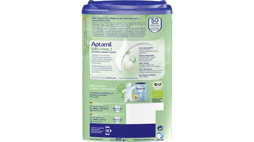 Aptamil Organic 2 Folgemilch 800 g
