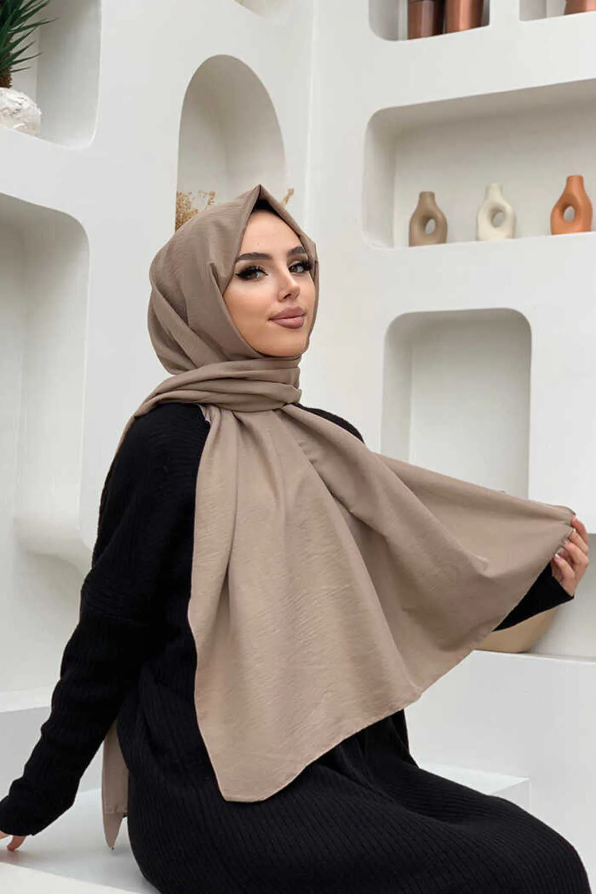 Bym Fashion  2051 Jazz-Schal aus Baumwolle, Nerz