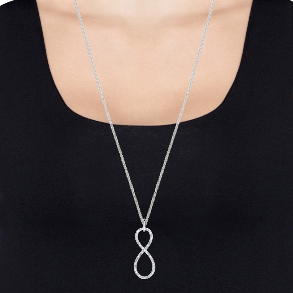 Elli PREMIUM Elli PREMIUM Collier Femme Symbole Infinité de Cristal - (925/1000) Argent collier