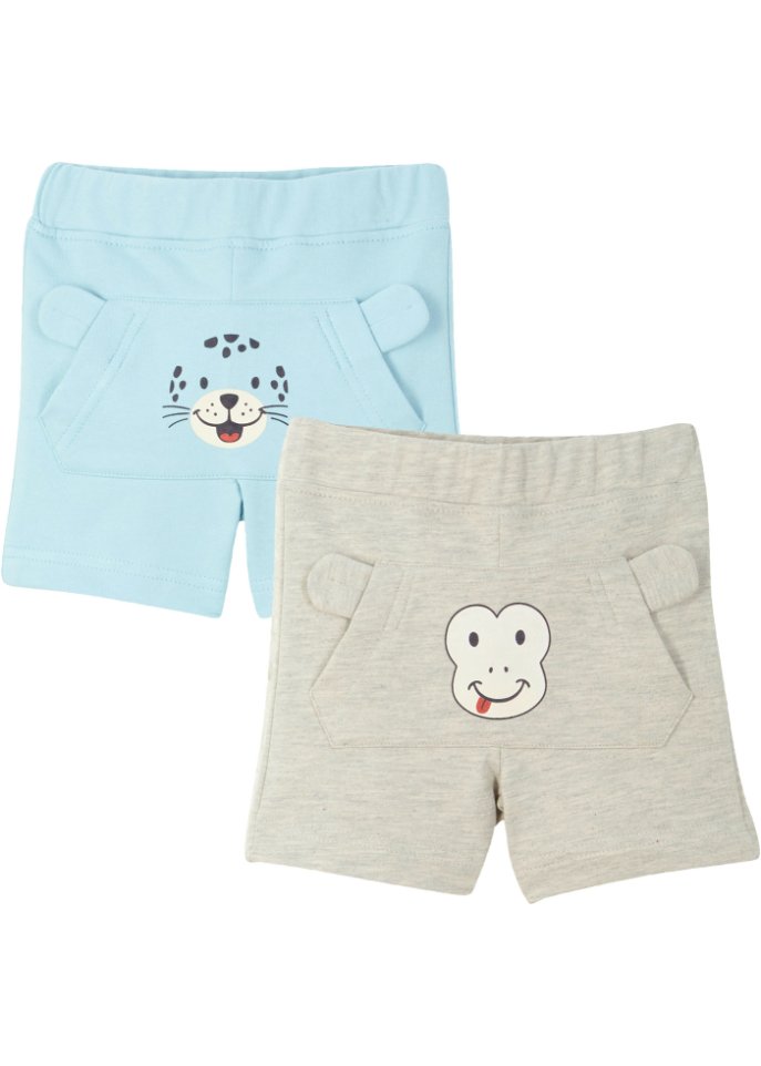 Baby Sommer Sweatshorts aus Bio-Baumwolle (2er Pack)
