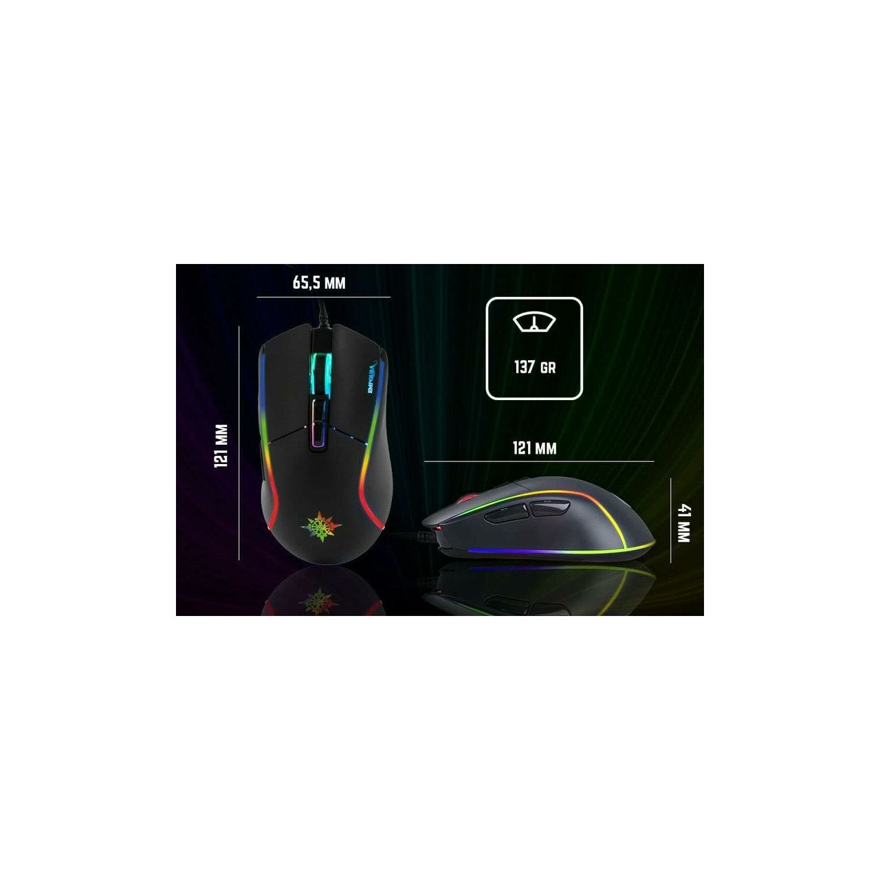 Inca IMG-GT16 PRO Optisch Gaming Maus 6400 DPI RGB-Logo-Effekt