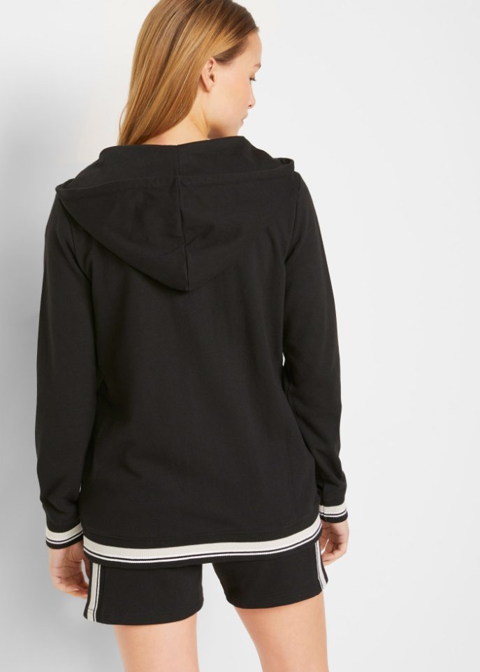 Sweatjacke mit Kontraststreifen
