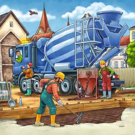 Kinderpuzzle ab 5 Jahren - Große Baufahrzeuge - 49 Teile