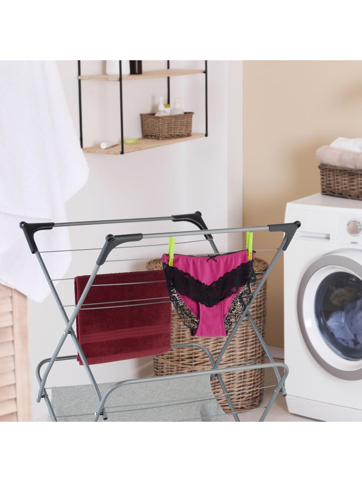 relaxdays Wäscheständer in Grau - (B)62 x (H)136 x (T)51 cm günstig kaufen onesize