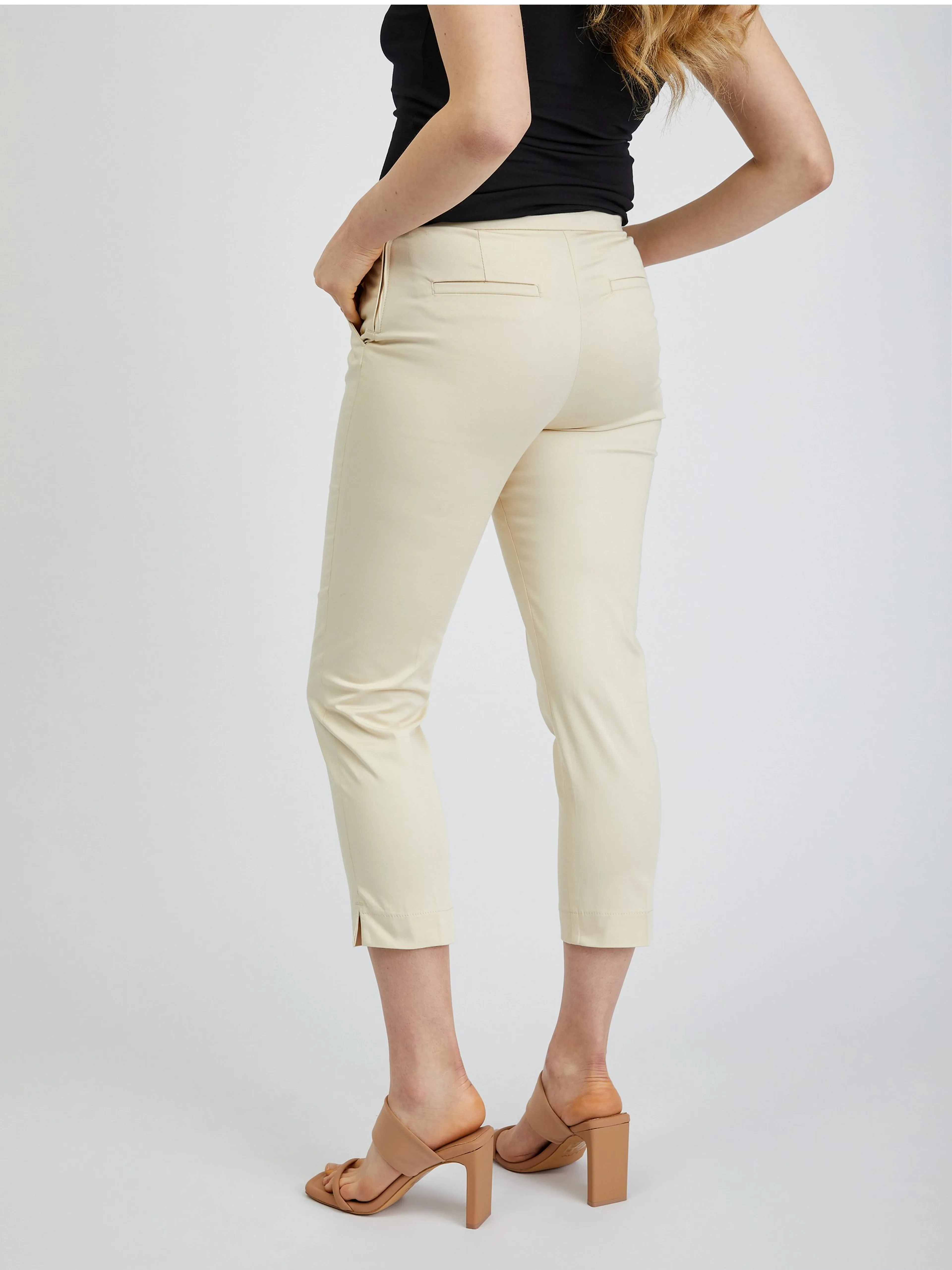 Beige Damen-Crop-Hose ORSAY