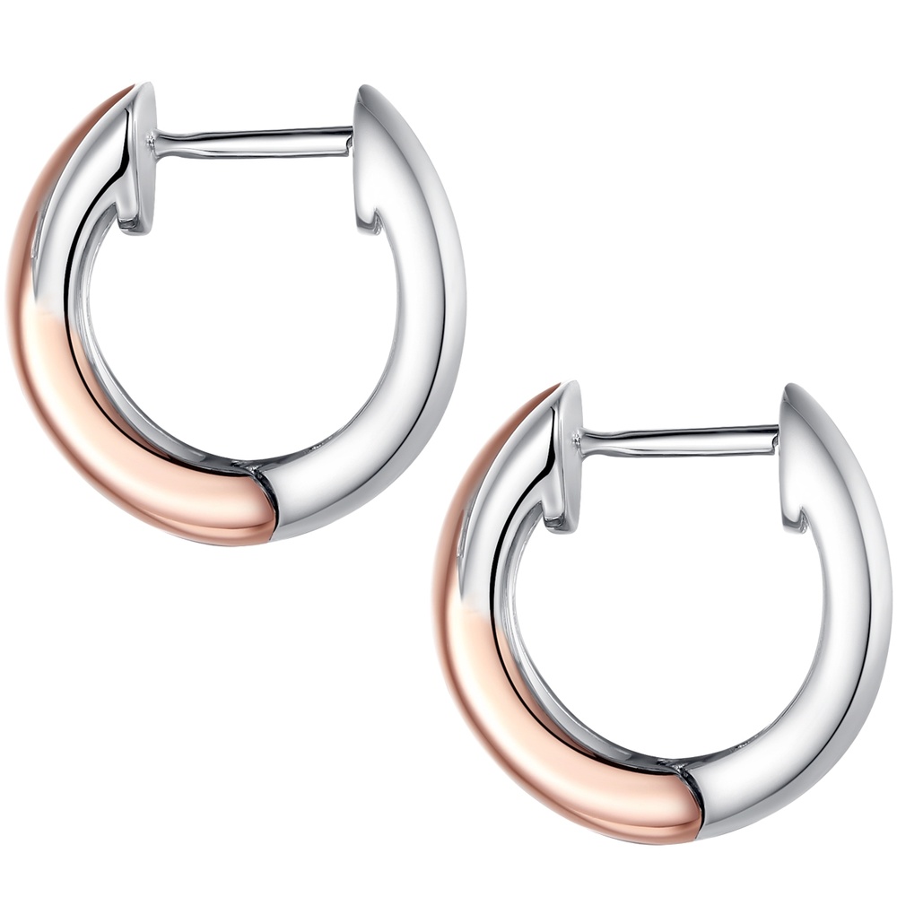 Rafaela Donata Créoles en diamant Argent sterling Diamant en Argent Boucles d'oreilles