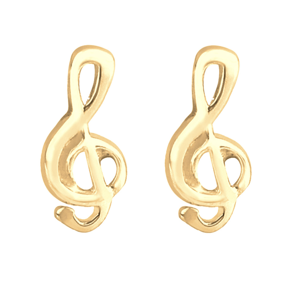 Elli Elli Boucles d'Oreilles Femmes Clé de sol Musique Mélodie en argent sterling 925 Boucles d'oreilles