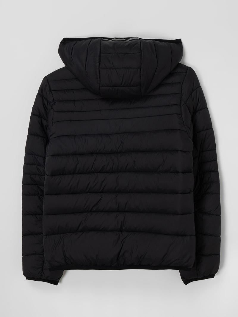 Steppjacke mit Kapuze in schwarz