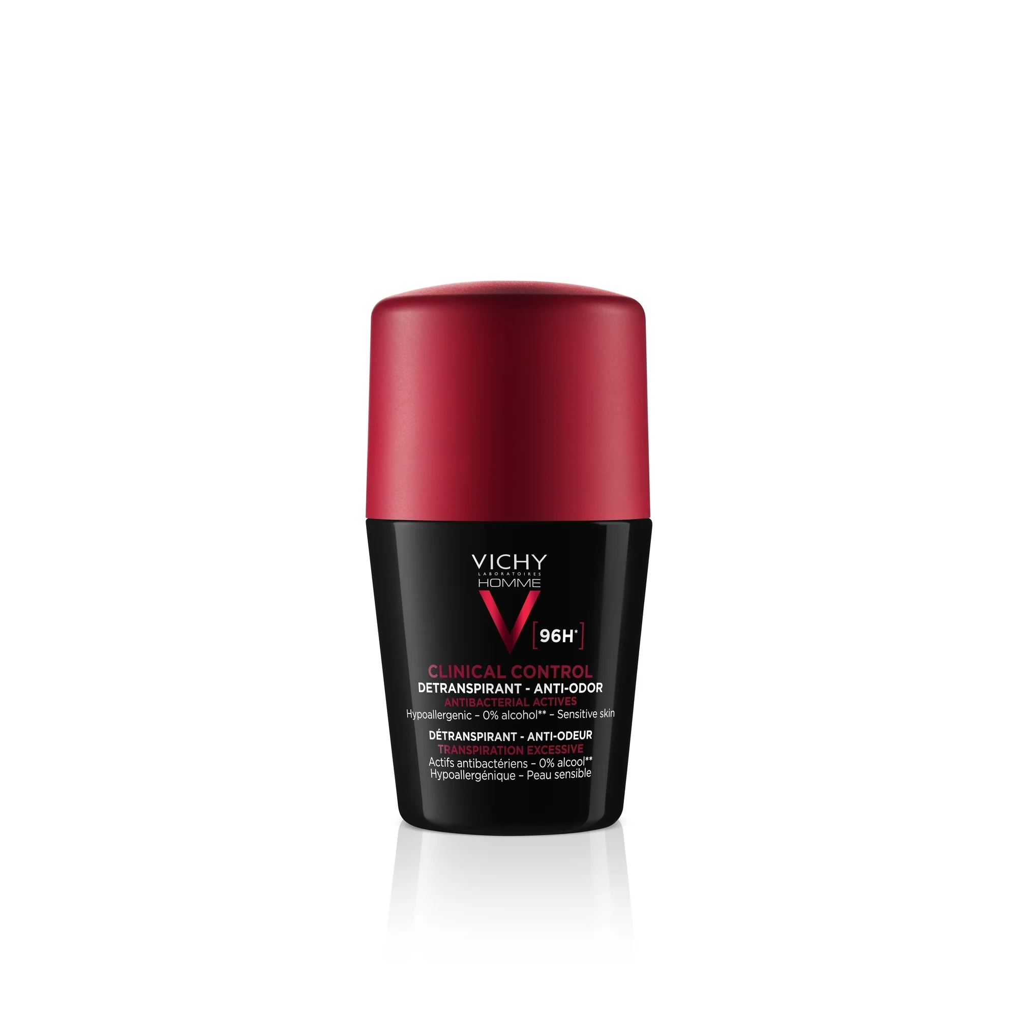 Vichy Homme Clinical Control Deodorant Roll-On 96H Antiperspirant Fără Alcool - Deodorante