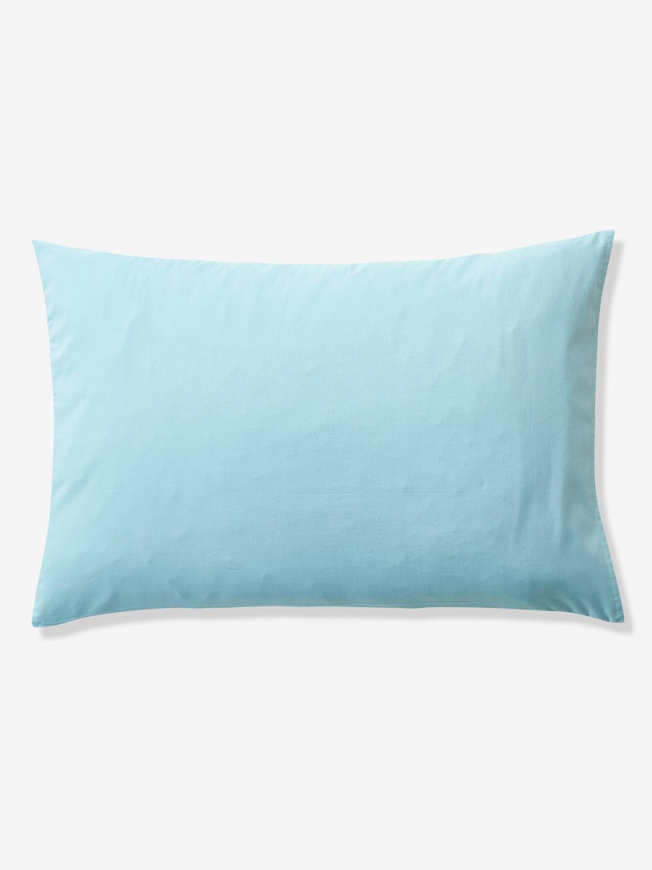 Parure enfant bicolore housse de couette + taie d'oreiller en gaze de coton rose