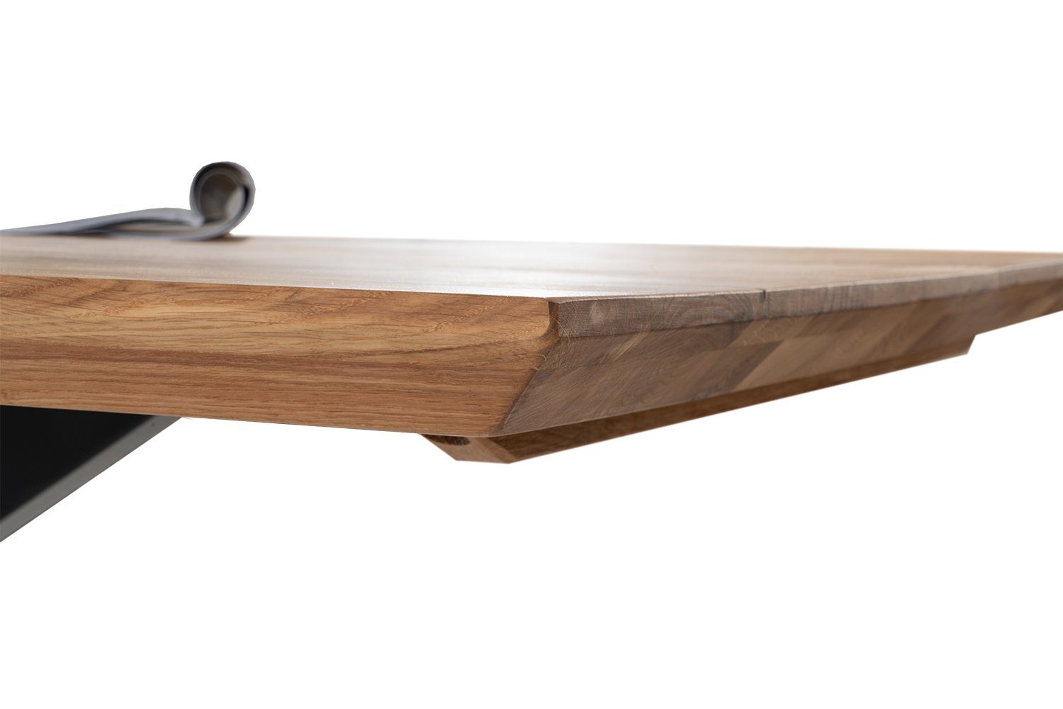 G+K Möbelvertriebs GmbH Esstisch CARMANT, 200 x 100 cm, Wildeiche massiv geölt, Doppel X-Gestell aus Metall