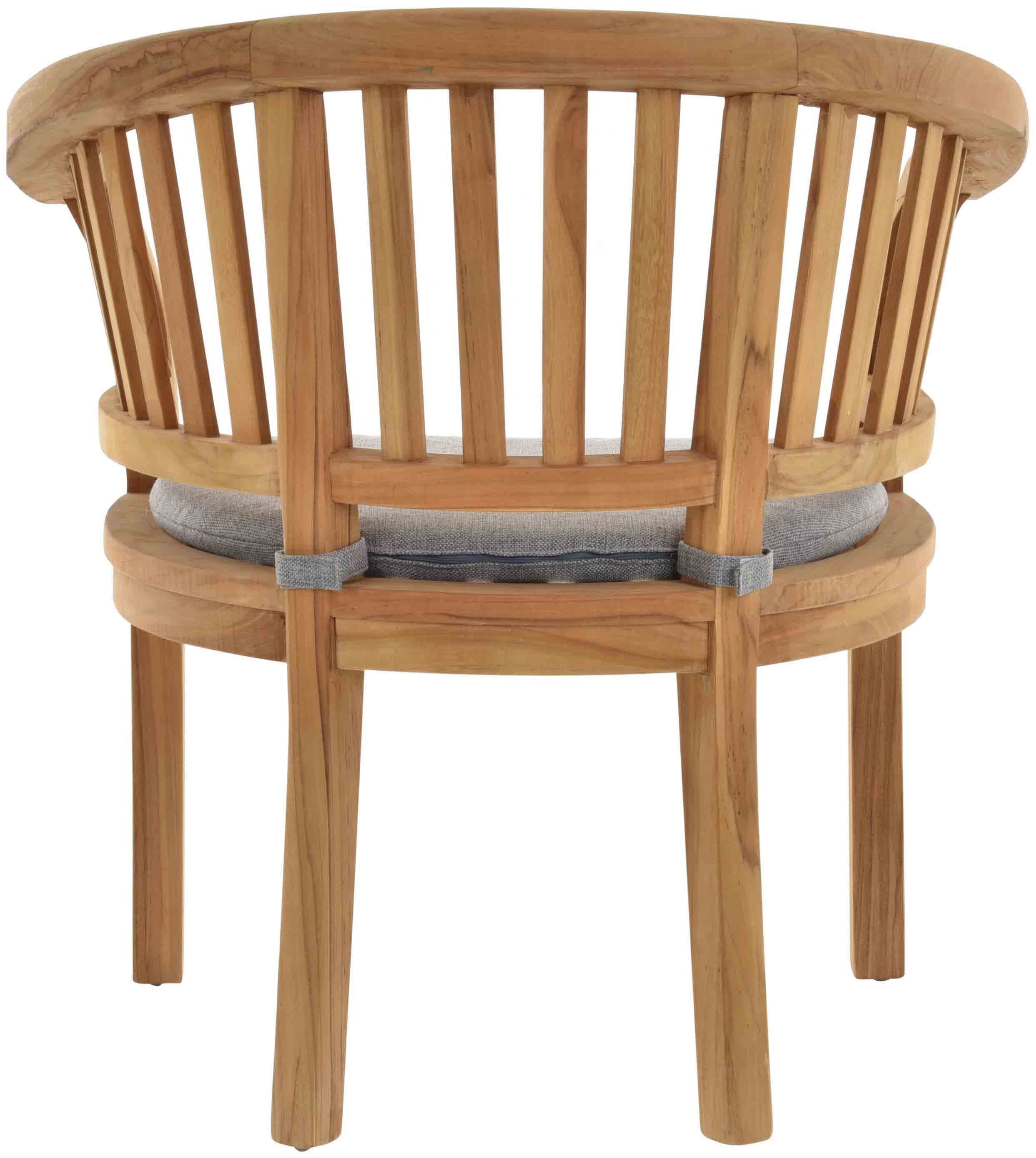 Krines Home Esszimmerstuhl 2er Set Teakstuhl Holz Teak Stuhl Esszimmerstuhl mit Lehne mit Polster (2er-Set, 2 St), Sessel mit Armlehne, Massiv (Planta)