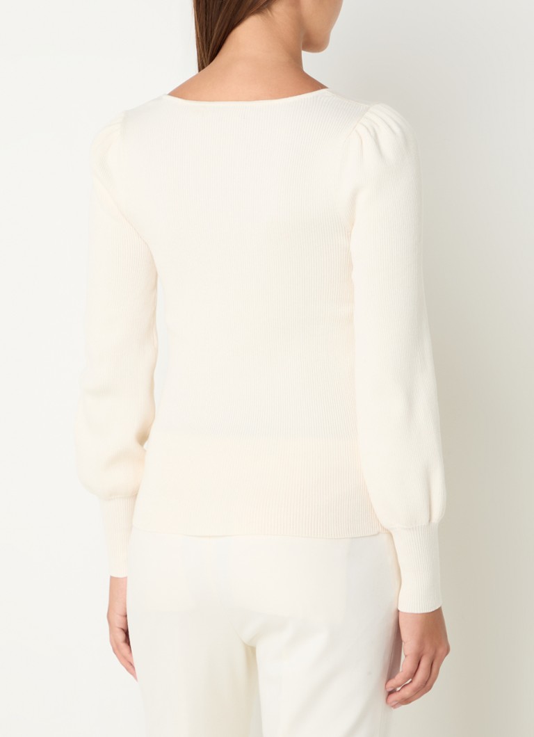 Ralph Lauren Ribbed top with puff sleeves
