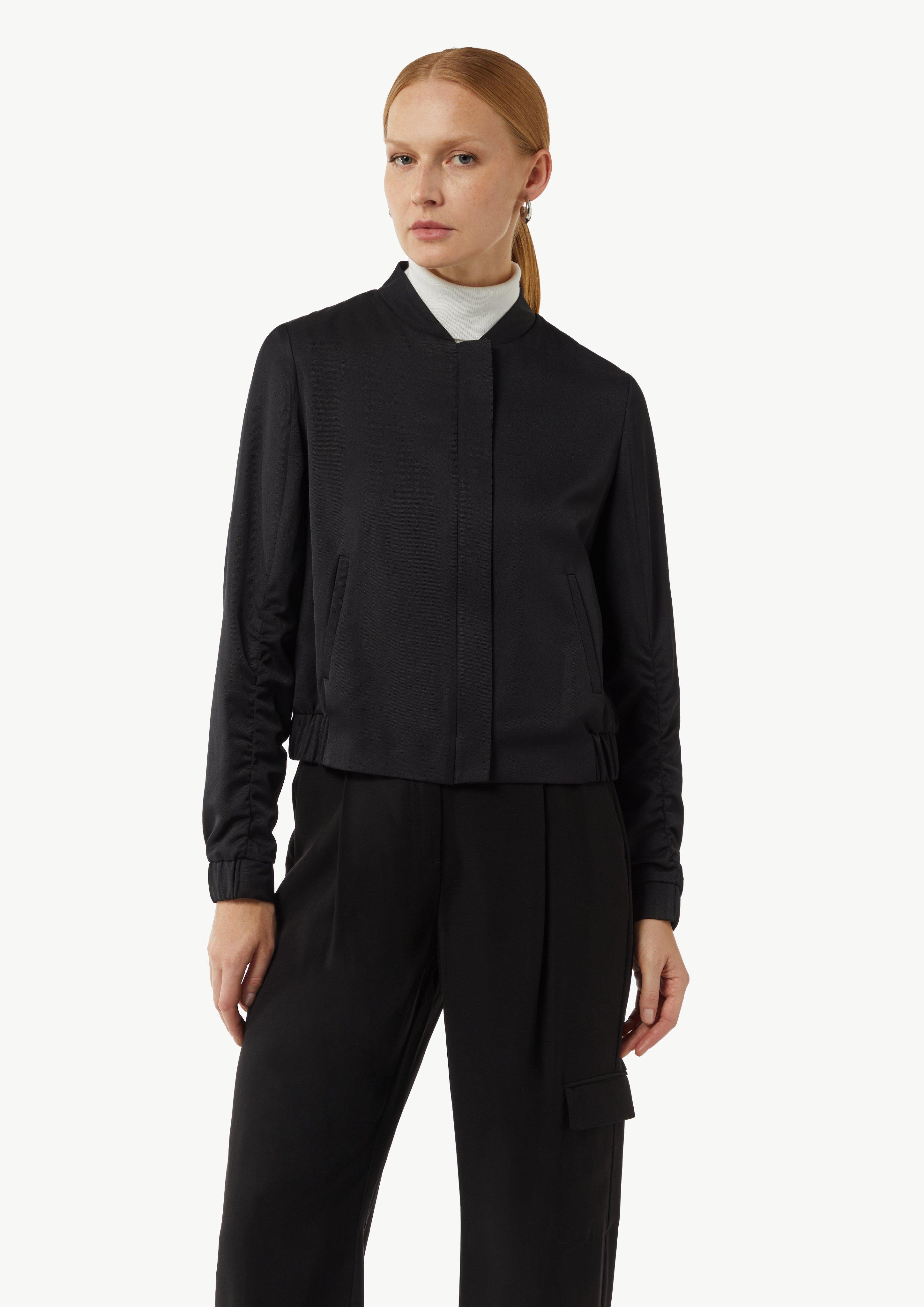 Blouson mit Raffungsdetails am Ärmel - schwarz