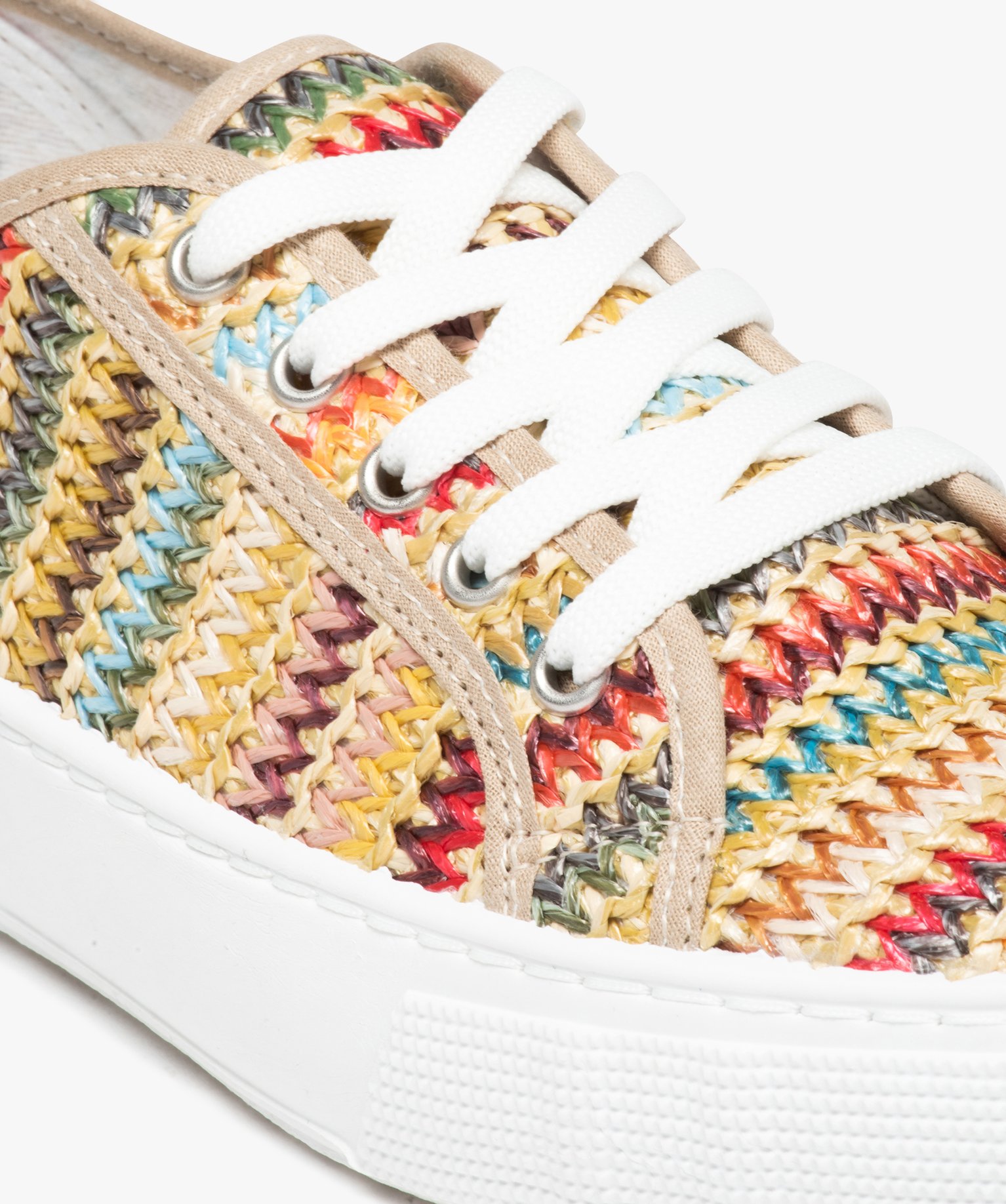 Baskets femme multicolores en toile et à talon compensé multicolore | GEMO