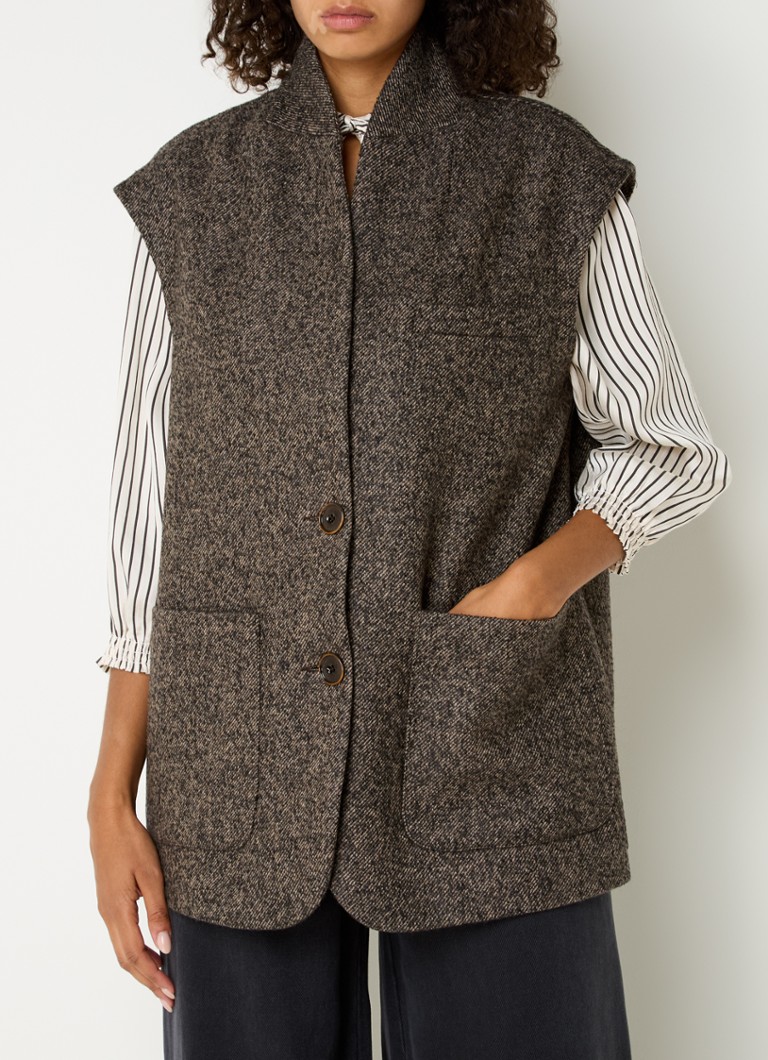 Cardigan Sessùn in misto lana con tasche applicate.