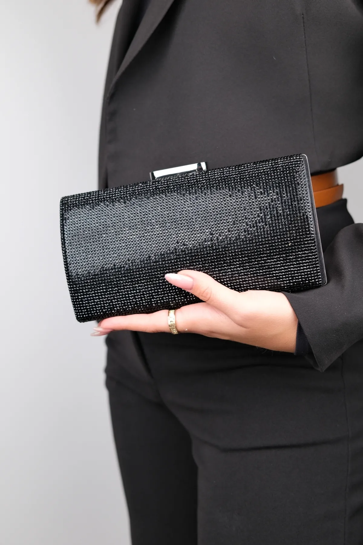 LuviShoes  363 Black Stone Damen-Abendkleidtasche