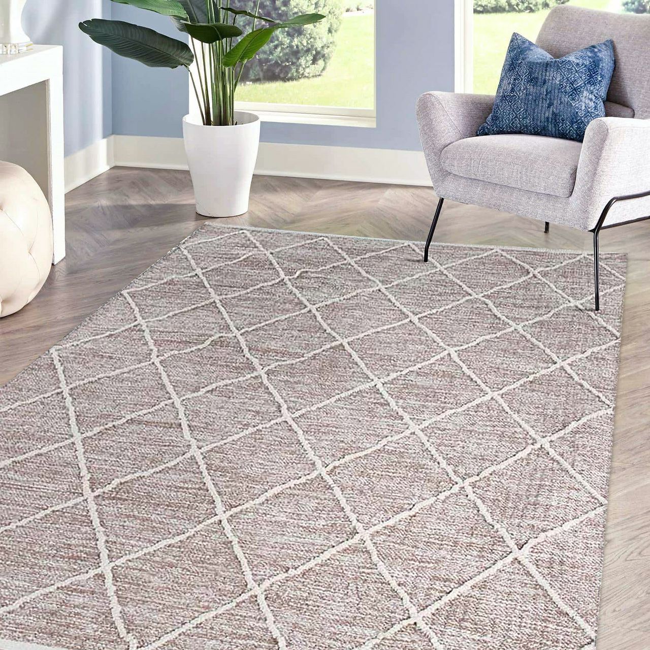 HOMCOM Teppich aus Baumwolle Braun 140 x 70 x 0,7 cm