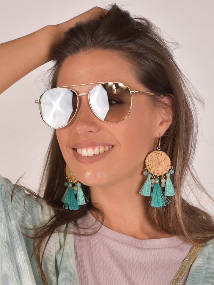 styleBREAKER Piloten Sonnenbrille in Gold / Braun Verlauf günstig kaufen onesize
