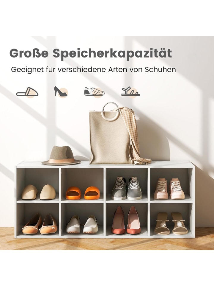 COSTWAY Schuhbank Bücherregal bis zu 230kg in Weiß günstig kaufen onesize
