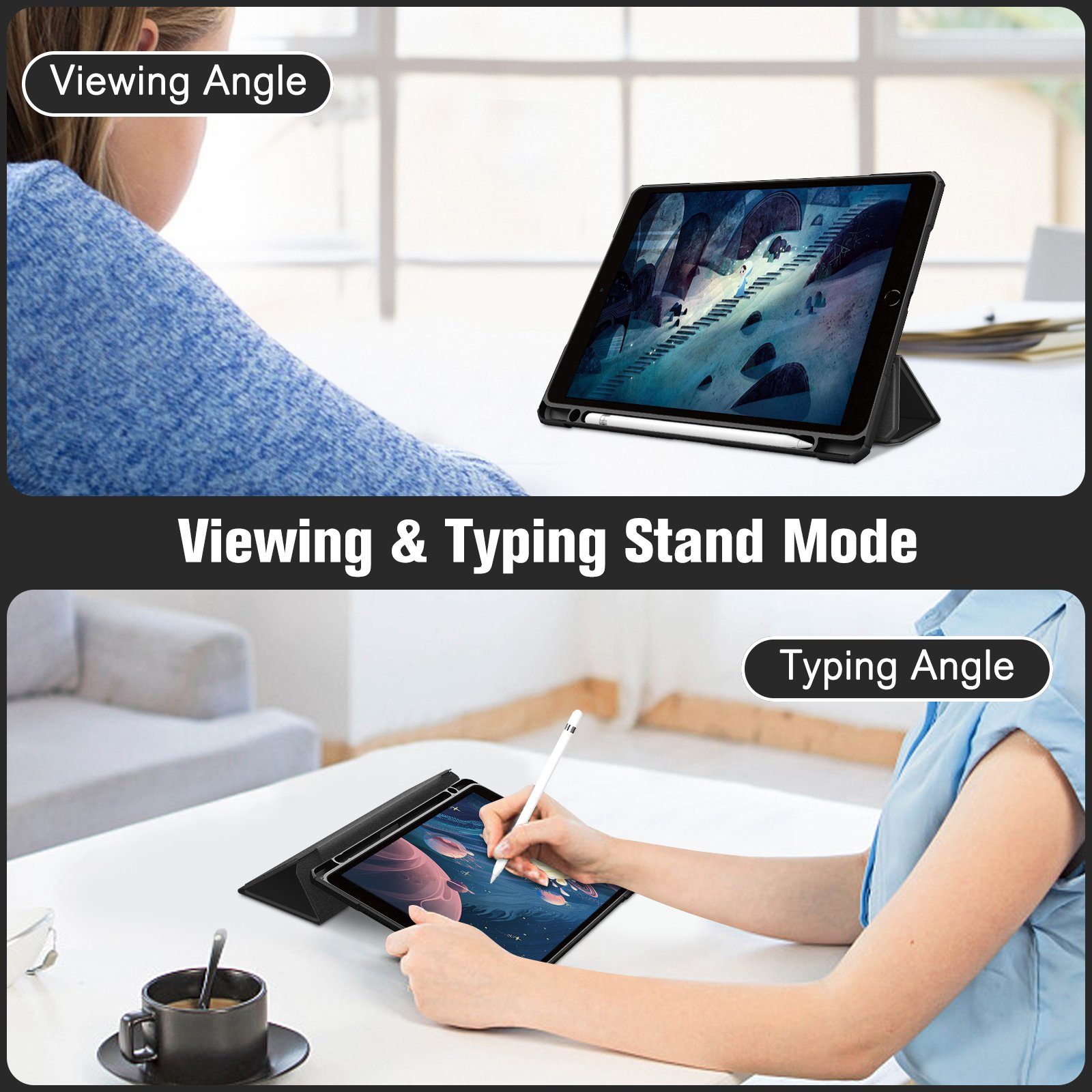 Fintie Tablet-Hülle Hybrid Hülle für iPad Air 2019 (3. Generation) / iPad Pro 10.5 2017 10,5 Zoll, [Eingebauter Stifthalter] Stoßfeste Abdeckung mit Klar Hartschalen