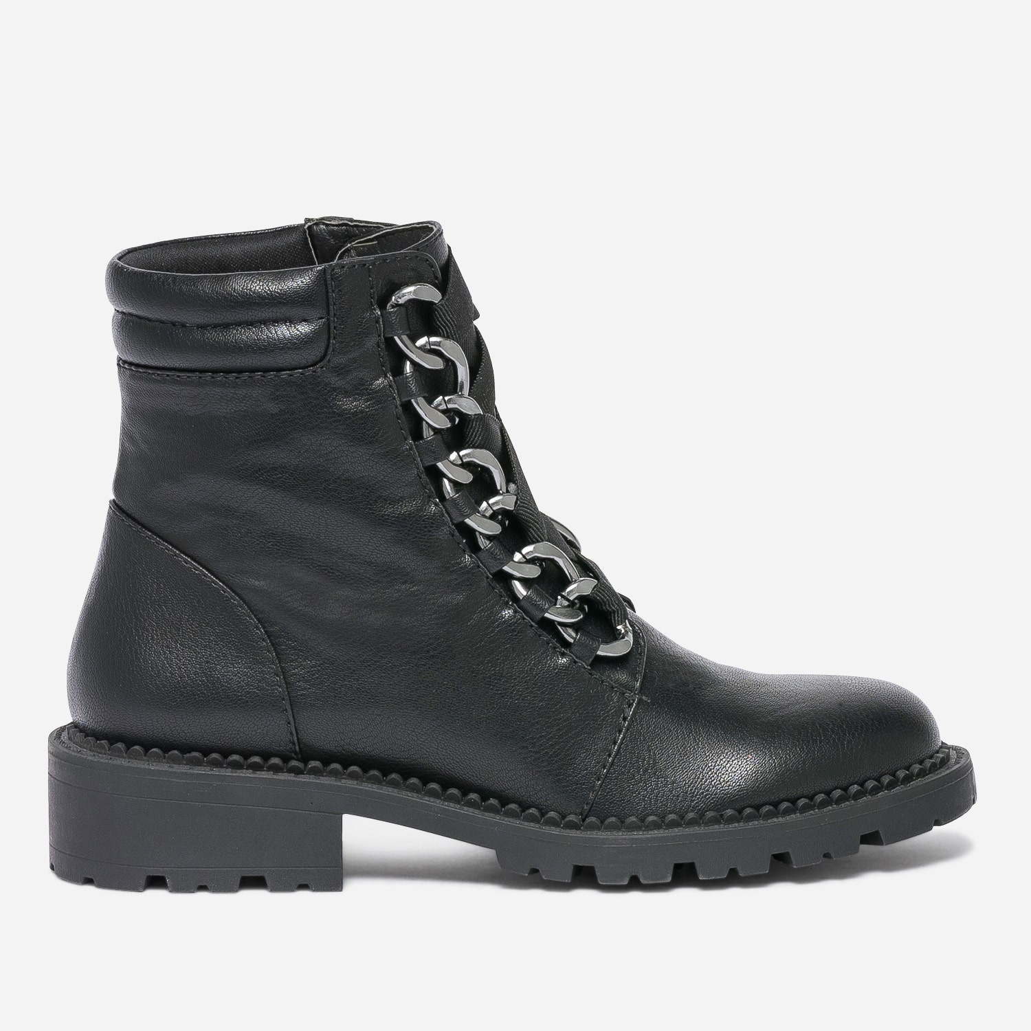 Boots TEXTO noir avec œillets-chaine métal
