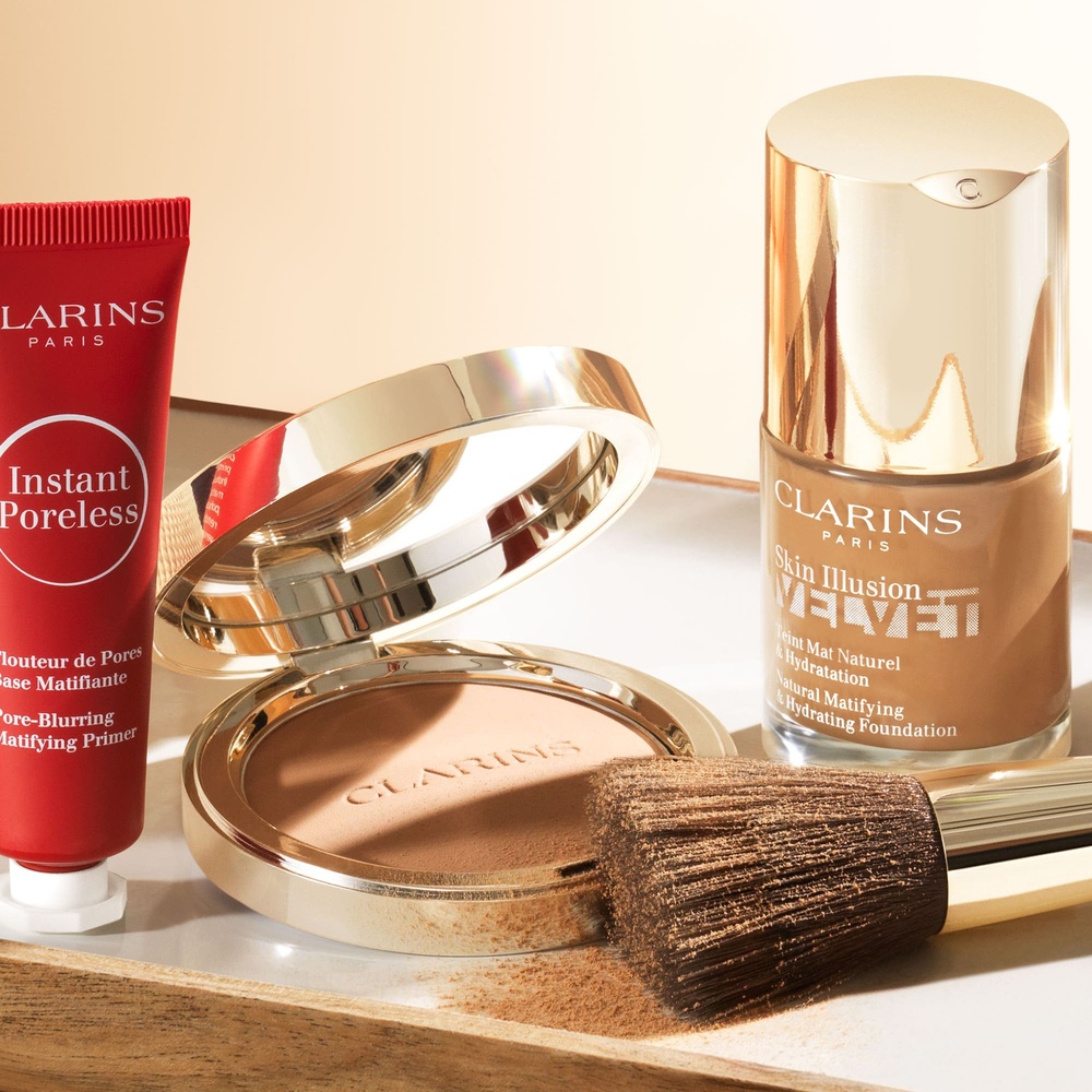 Clarins Ever Matte Compact Powder Poudre compacte matifiante infusée au lait de pêcher Poudre Compact