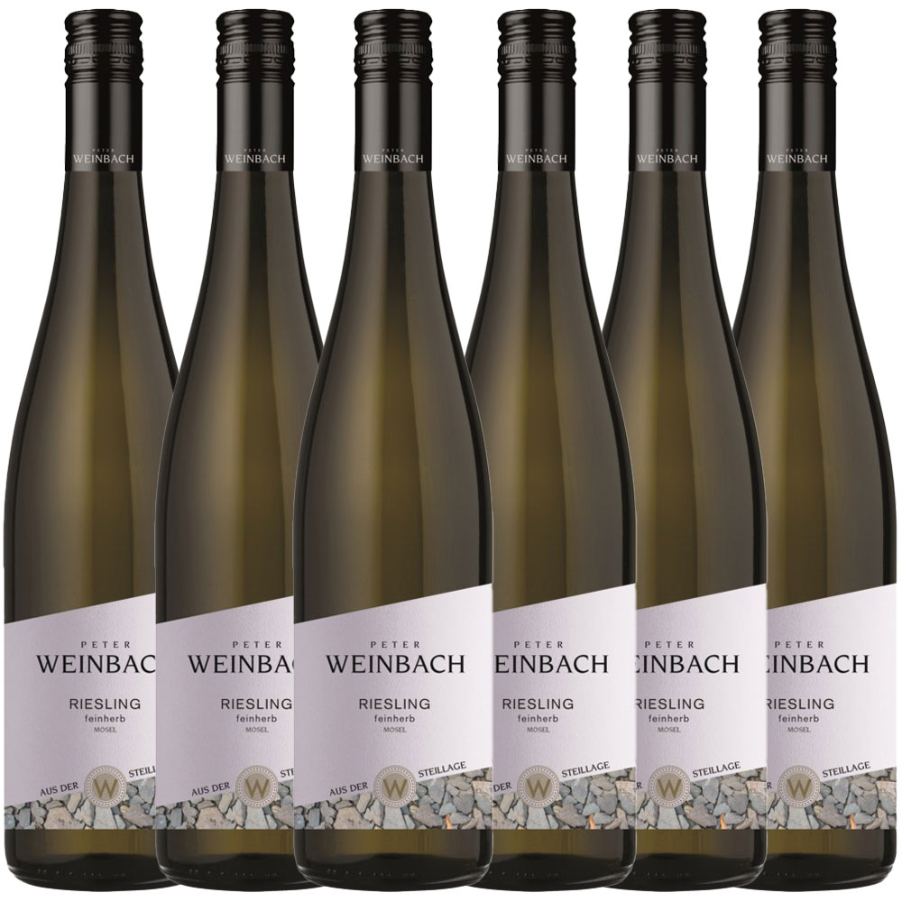 Weinkellerei Hechtsheim GmbH Peter Weinbach Riesling aus der Steillage QbA Deutschland feinherb - 6er Karton