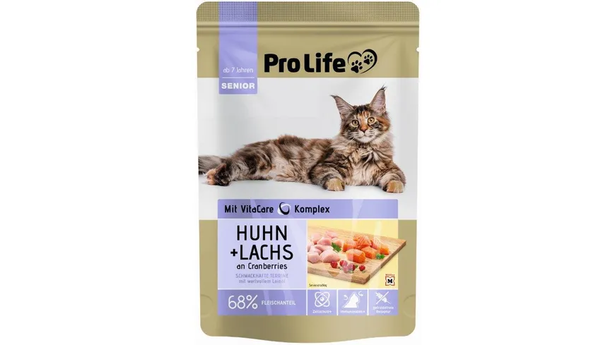 Pro Life Katze Katzennassfutter - Terrine mit Huhn und Lachs an Cranberries 85 g