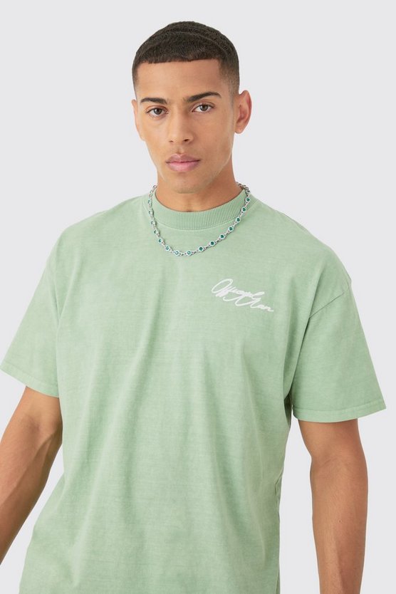 Oversize T-Shirt mit Man-Print