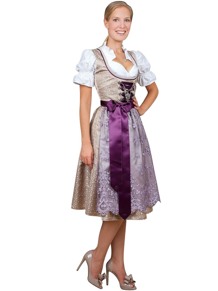Edelnice Midi Dirndl 2-teilig in gold günstig kaufen