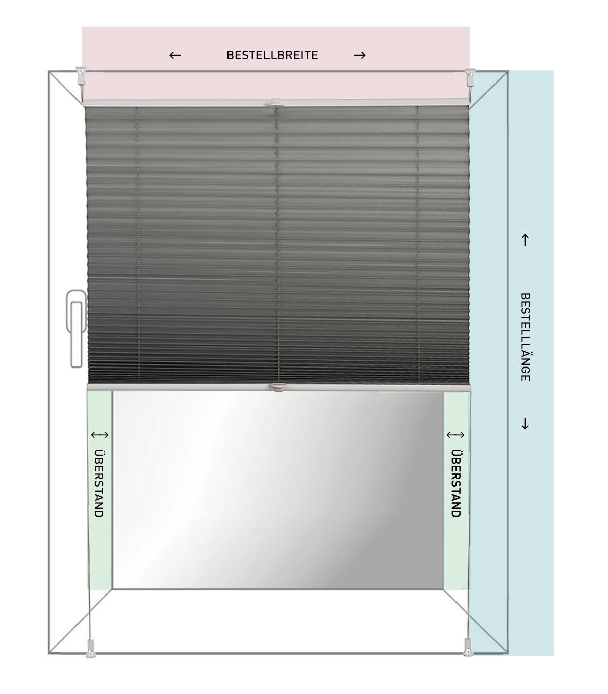 Plissee Diamantplissee von K-home, Einzigartiger 3D-Effekt, K-HOME, Anbringung mittels Klemmträgern oder Klebepads, Klemmfix, 3D-Effekt