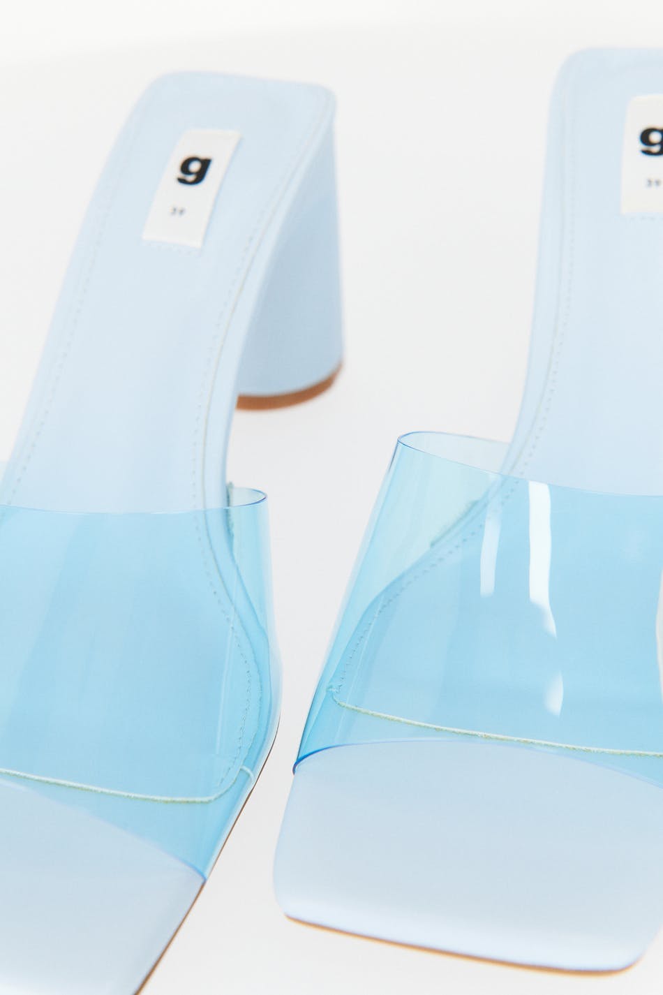 Plastic high heel sandals