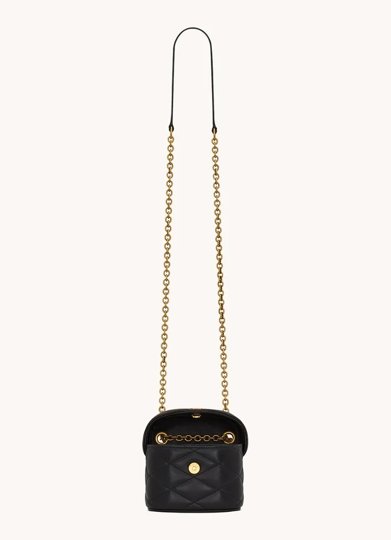 Mikroprošívaná kabelka přes rameno z jehněčí kůže Saint Laurent June