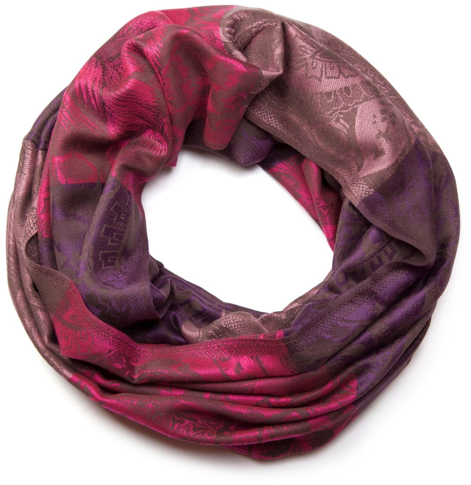 styleBREAKER Loop, (1-St), Loop mit Hibiskus Blüten und Paisley Muster