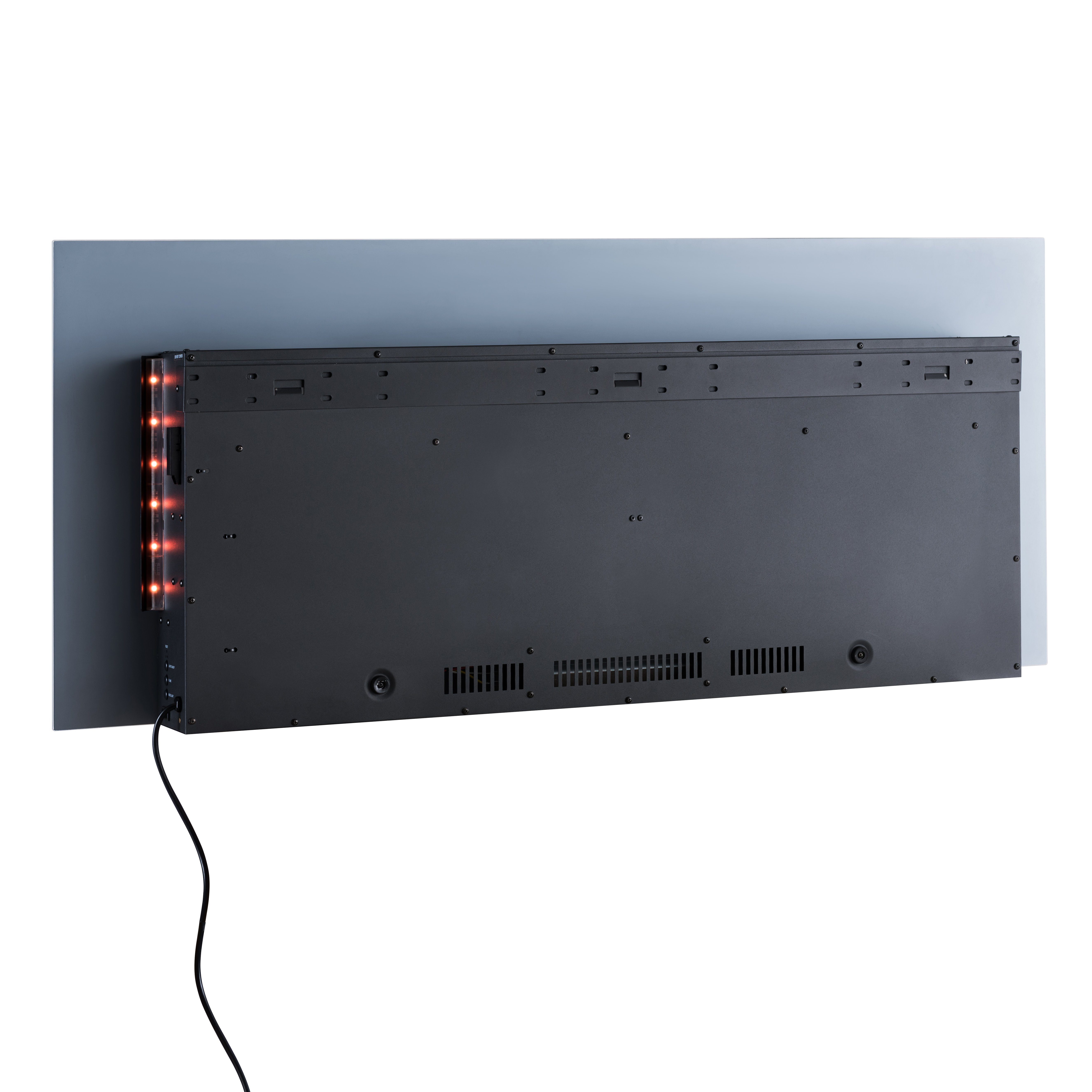 RICHEN Elektrokamin Yoash, Wandkamin mit Heizung 2000W, 3D-Flammeneffekt, LED-Beleuchtung, Fernbedienung, Timer, Thermostat