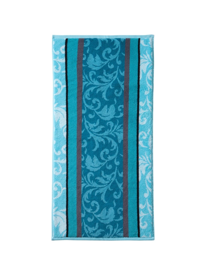 Erwin Müller Jacquard Handtuch 4er-Pack Ludwigsburg in petrol günstig kaufen 50 x 100 cm