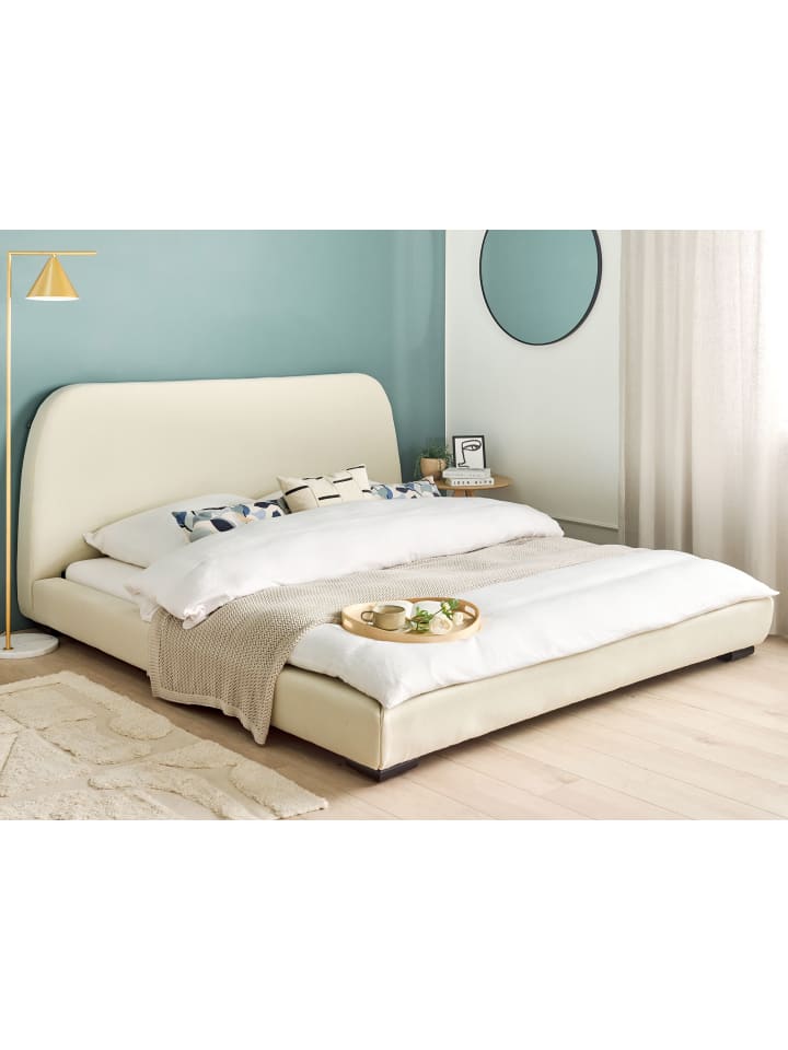 Beliani Doppelbett ROISEL in Beige/Schwarz - (W) 201 x (H) 101 x (L) 226 cm günstig kaufen onesize
