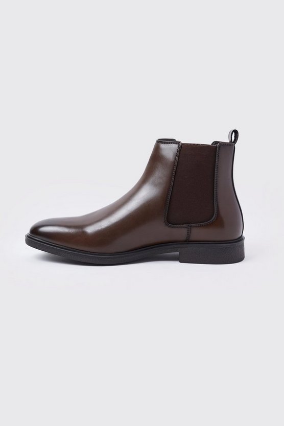 Klassische Kunstleder Chelsea-Stiefel