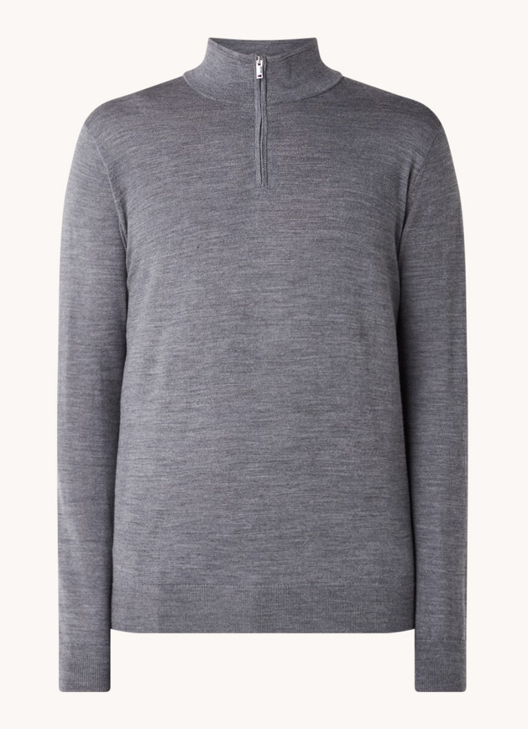 Reiss Blackhall fine-knit wool pullover with half zip
