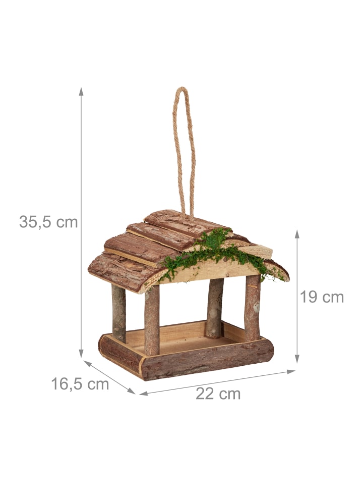 relaxdays Vogelfutterhaus in Natur günstig kaufen onesize