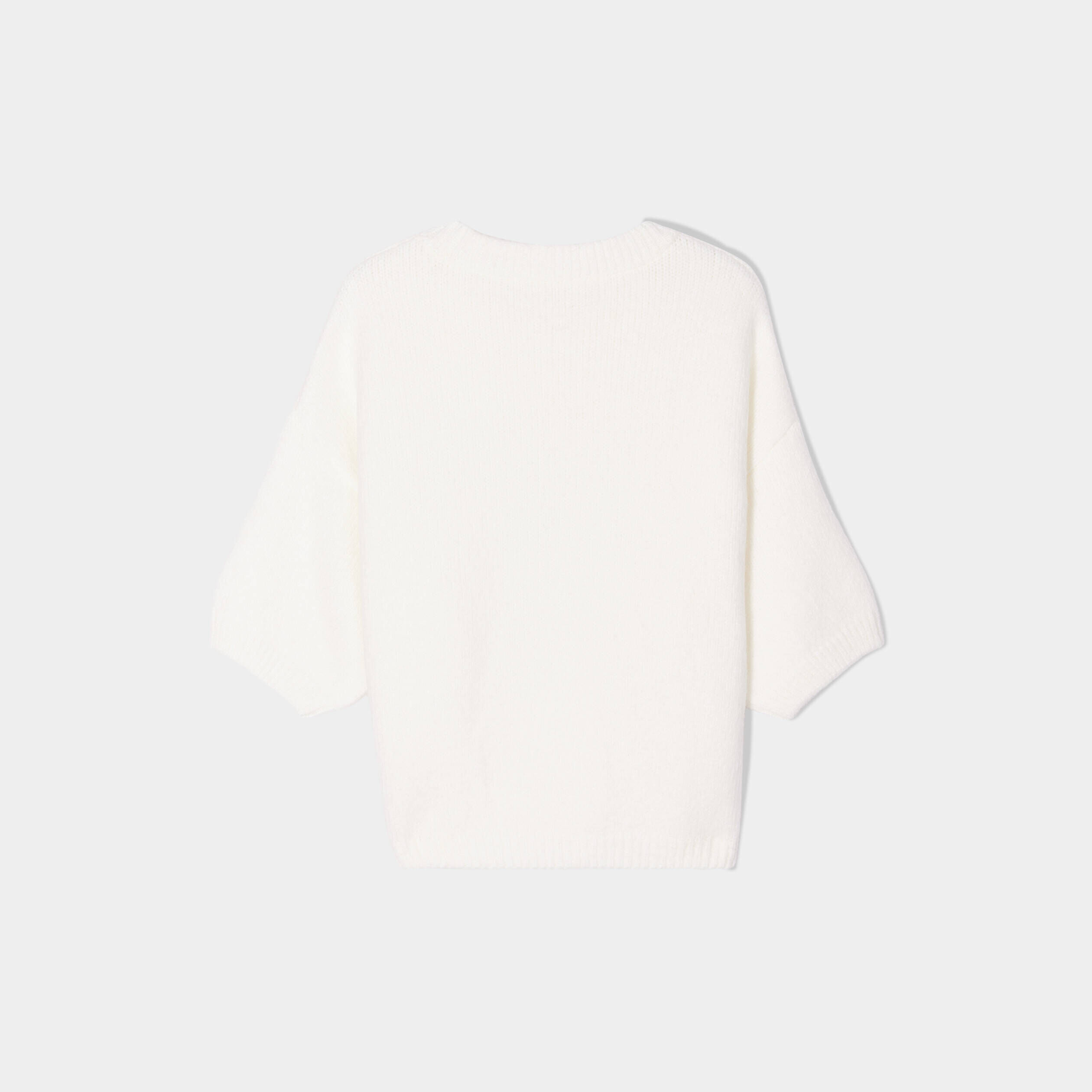 Pull manches courtes ecru femme | Cache Cache