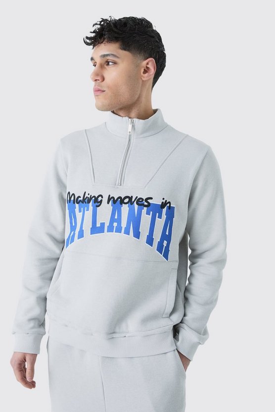 Atlanta Sweatshirt mit 1/4 Reißverschluss