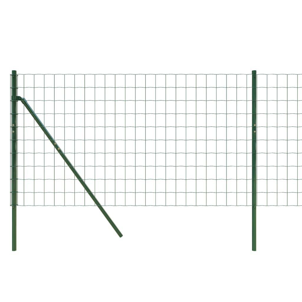 vidaXL Gartenzaun Maschendrahtzaun Grün 0,8x10 m Verzinkter Stahl, (1-St)