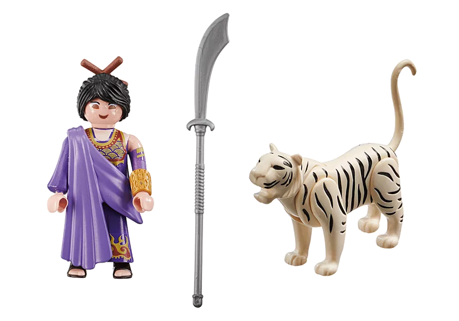 Asiak&auml;mpferin mit Tiger